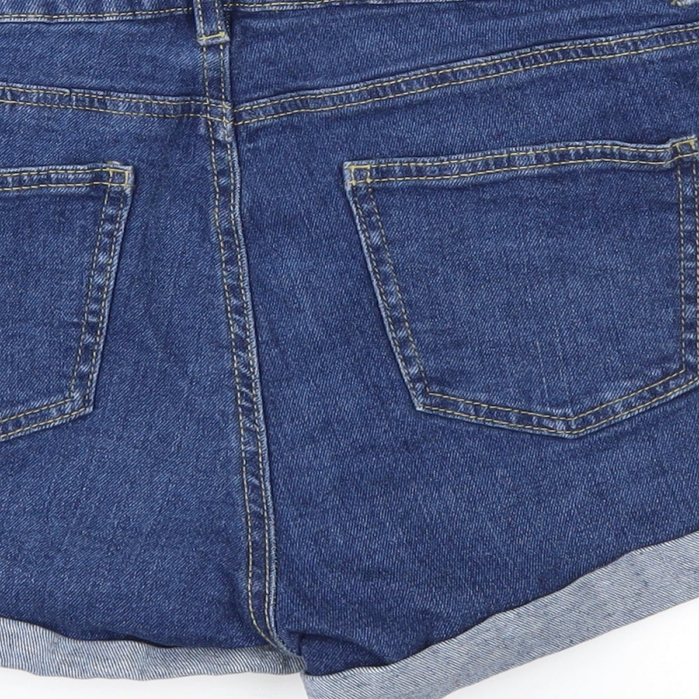 Denim & Co. Womens Blue  Denim Mom Shorts Size 14