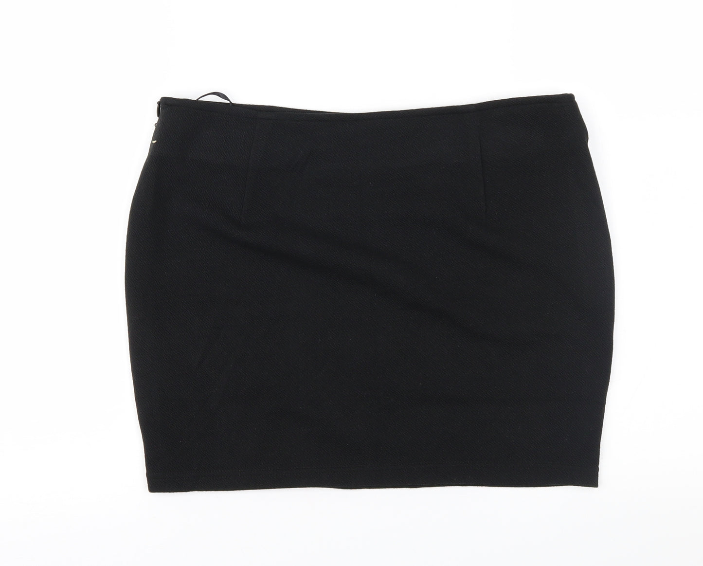 Redial Womens Black Geometric  Mini Skirt Size L