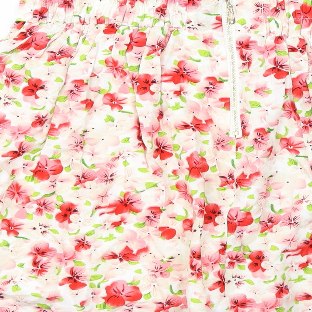 The Style Womens Pink Floral  Flare Skirt Size S