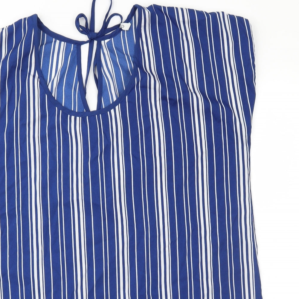 Pep&Co Womens Blue Striped  Basic Blouse Size 18
