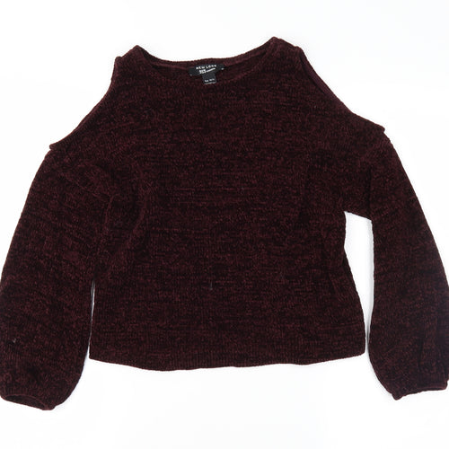 New Look Girls Purple  Knit Pullover Jumper Size 10-11 Years