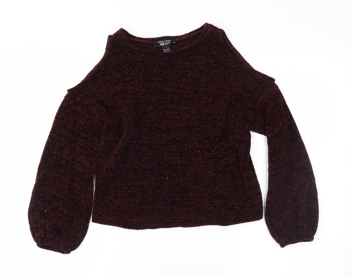 New Look Girls Purple  Knit Pullover Jumper Size 10-11 Years