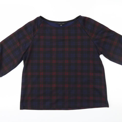 New Look Womens Purple Check  Basic Blouse Size 10