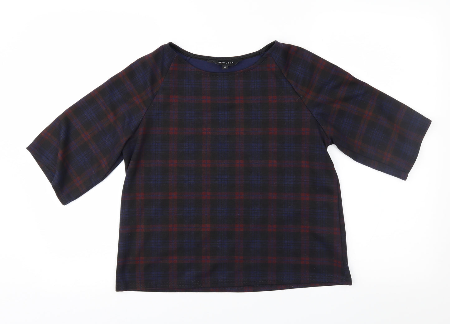 New Look Womens Purple Check  Basic Blouse Size 10