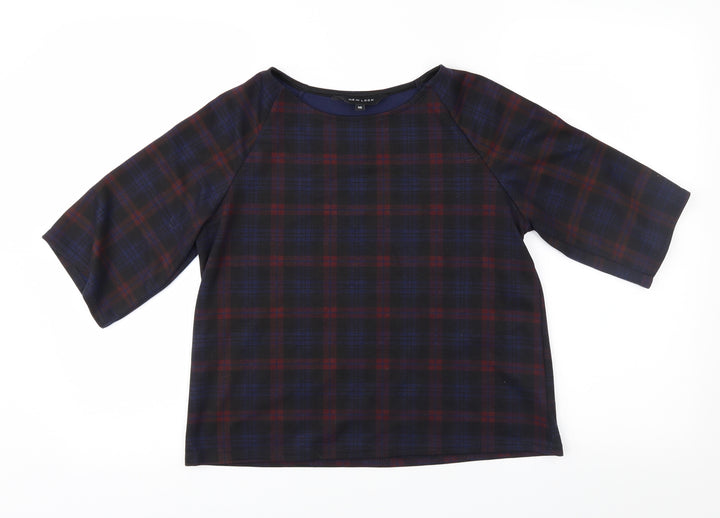New Look Womens Purple Check  Basic Blouse Size 10