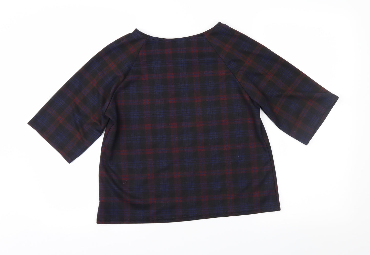 New Look Womens Purple Check  Basic Blouse Size 10