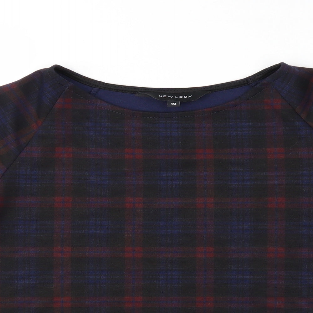 New Look Womens Purple Check  Basic Blouse Size 10
