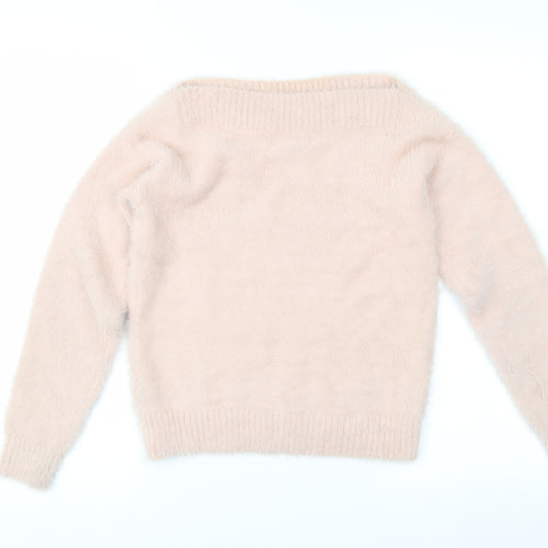New Look Girls Pink  Knit Pullover Jumper Size 12-13 Years