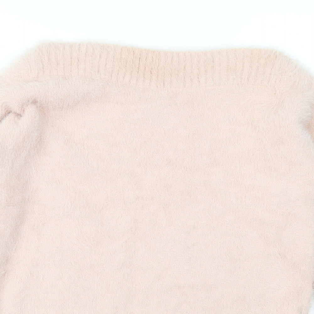 New Look Girls Pink  Knit Pullover Jumper Size 12-13 Years