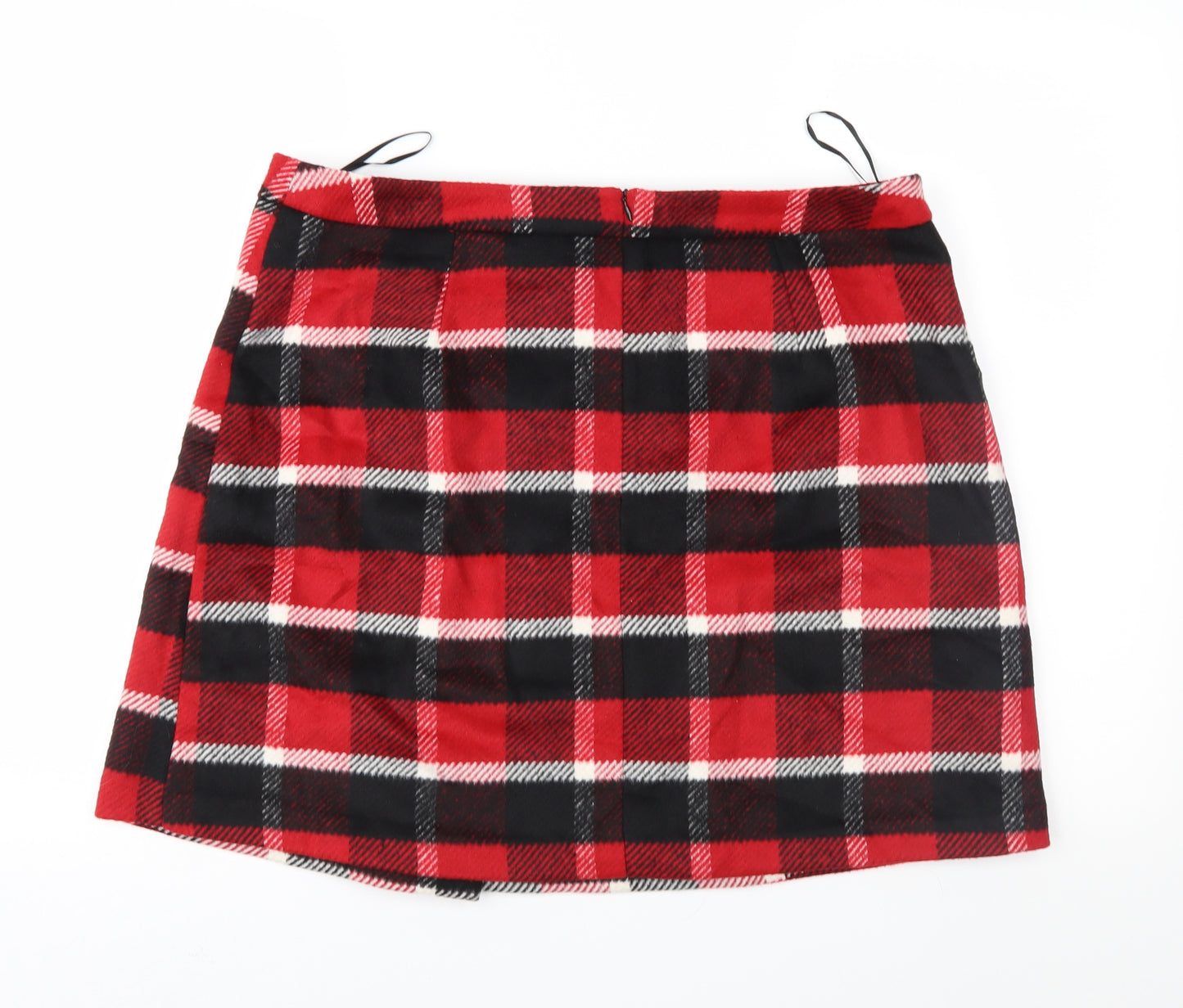 F&F Womens Red Check  Mini Skirt Size 16