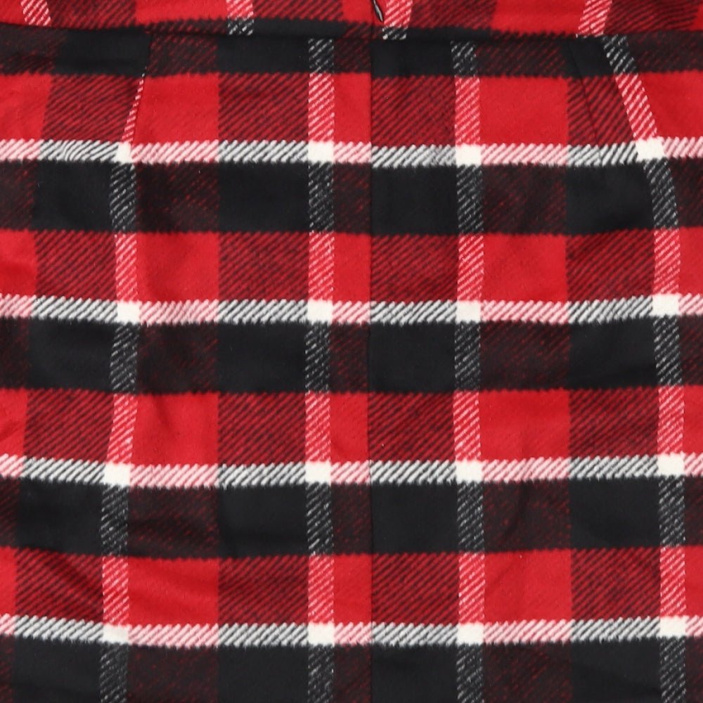 F&F Womens Red Check  Mini Skirt Size 16