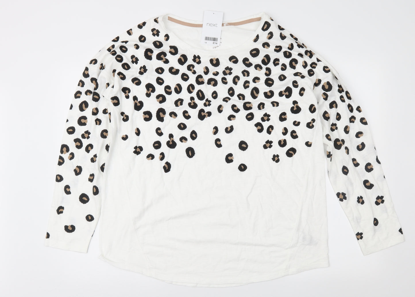 NEXT Womens White Animal Print Jersey Basic T-Shirt Size 18