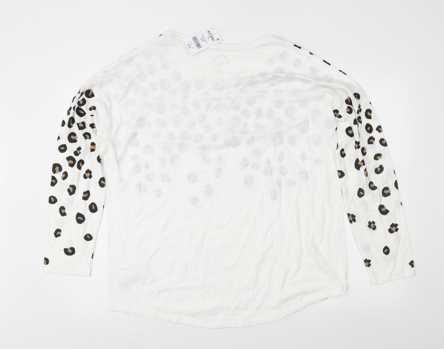 NEXT Womens White Animal Print Jersey Basic T-Shirt Size 18