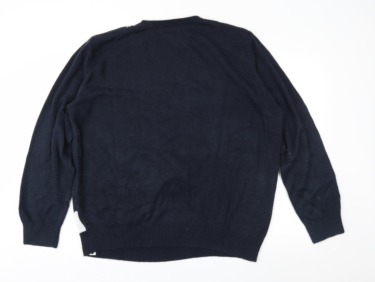 George Mens Black Fair Isle Knit Pullover Jumper Size 2XL  - Xmas