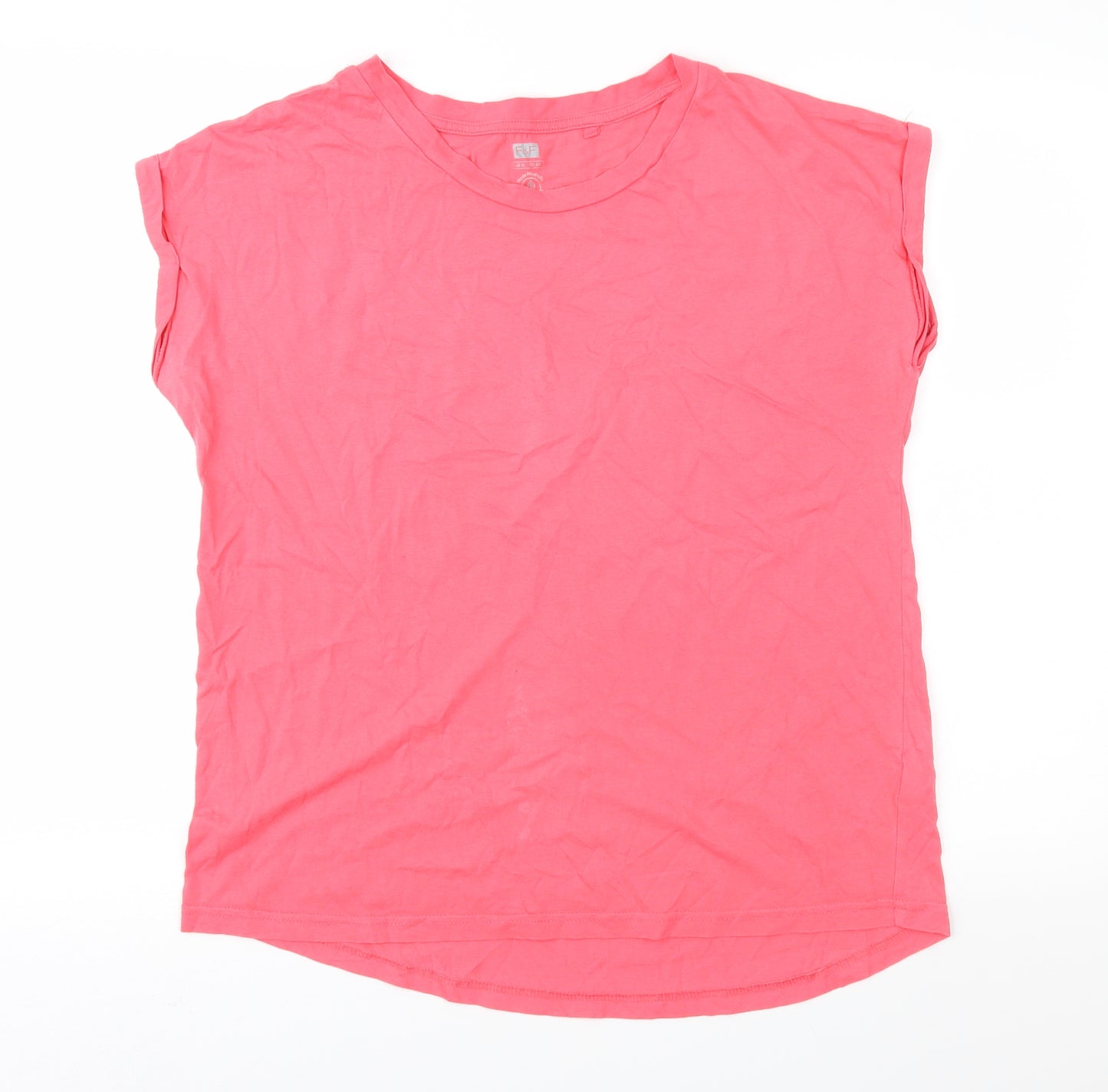 F&F Womens Pink  Jersey Basic T-Shirt Size 12  - organic cotton