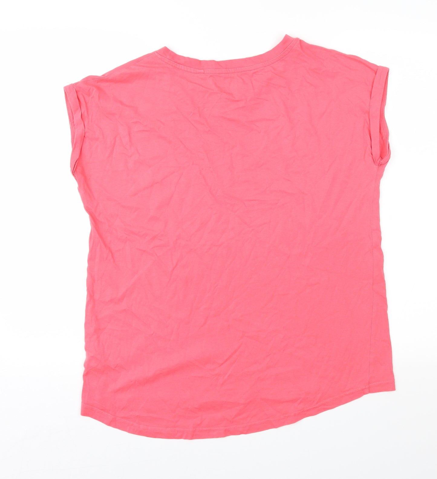 F&F Womens Pink  Jersey Basic T-Shirt Size 12  - organic cotton