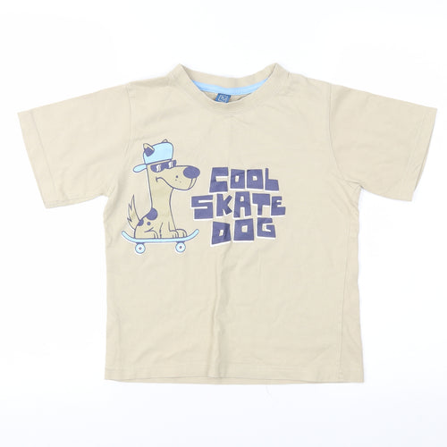 TU Boys Beige  Jersey Basic T-Shirt Size 7 Years