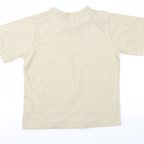 TU Boys Beige  Jersey Basic T-Shirt Size 7 Years