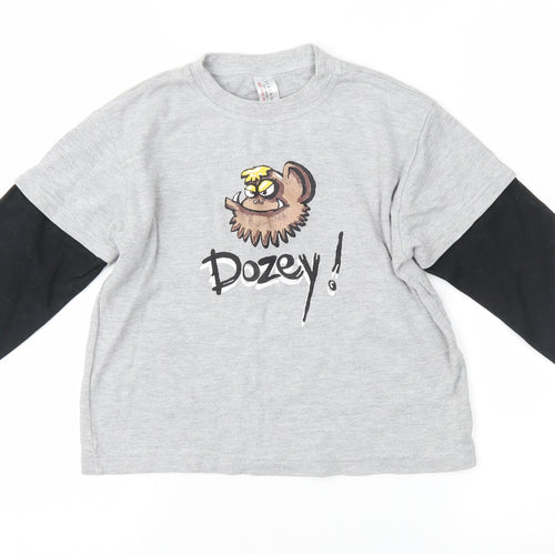 Debenhams Boys Grey  Jersey Basic T-Shirt Size 5-6 Years