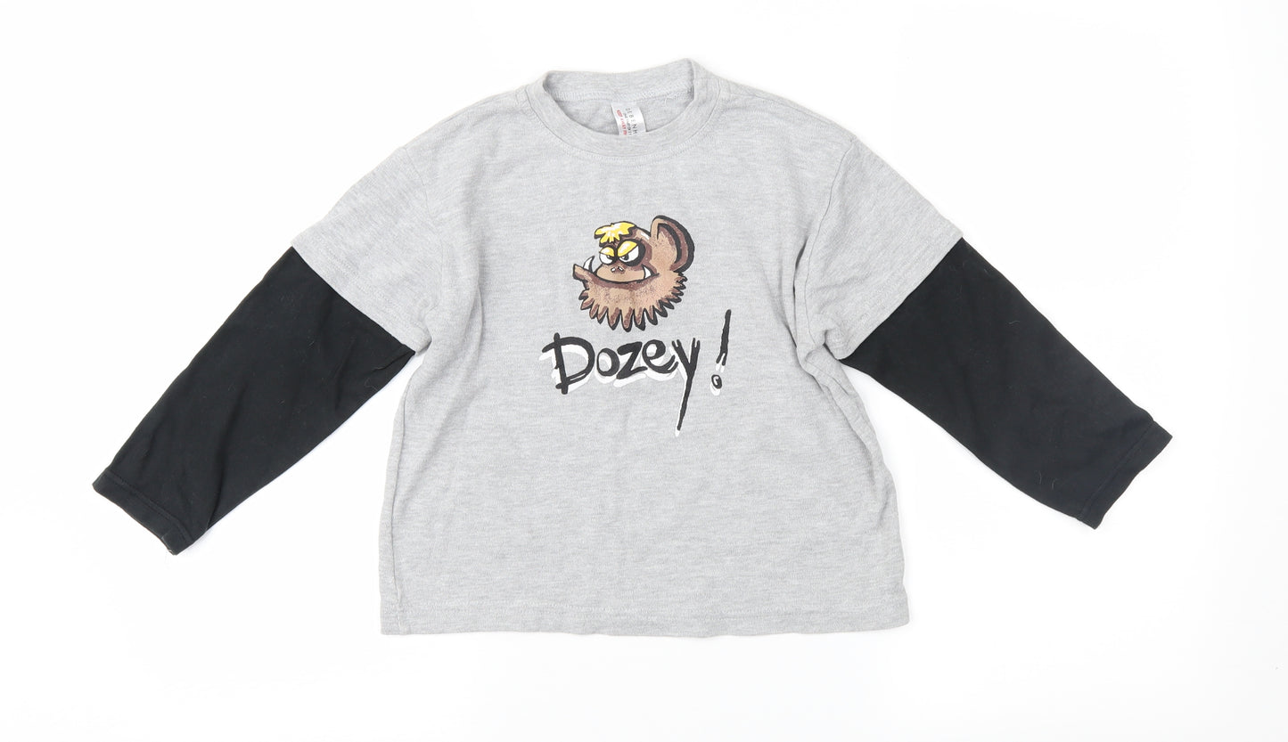 Debenhams Boys Grey  Jersey Basic T-Shirt Size 5-6 Years