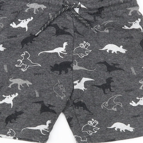 Primark Boys Grey Geometric  Sweat Shorts Size 4-5 Years - DInosaur
