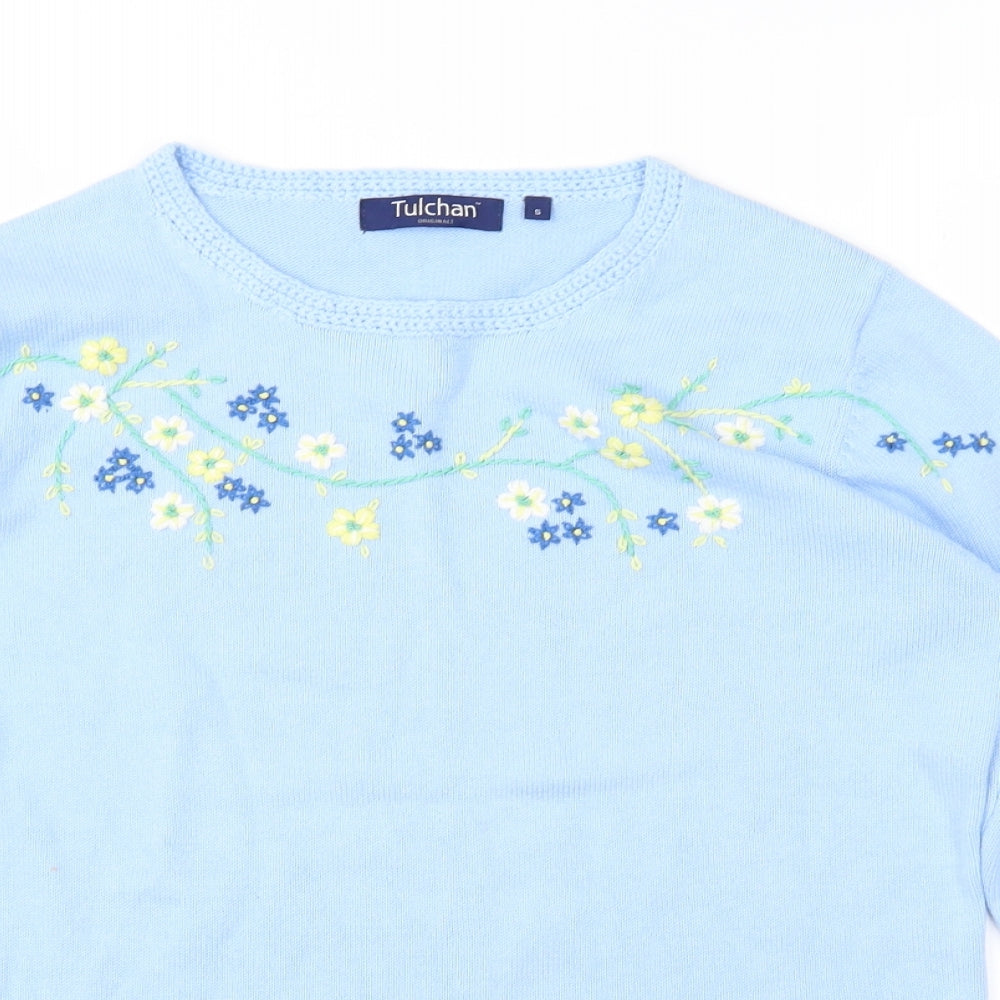 Tulchan Womens Blue  Knit Pullover Jumper Size S