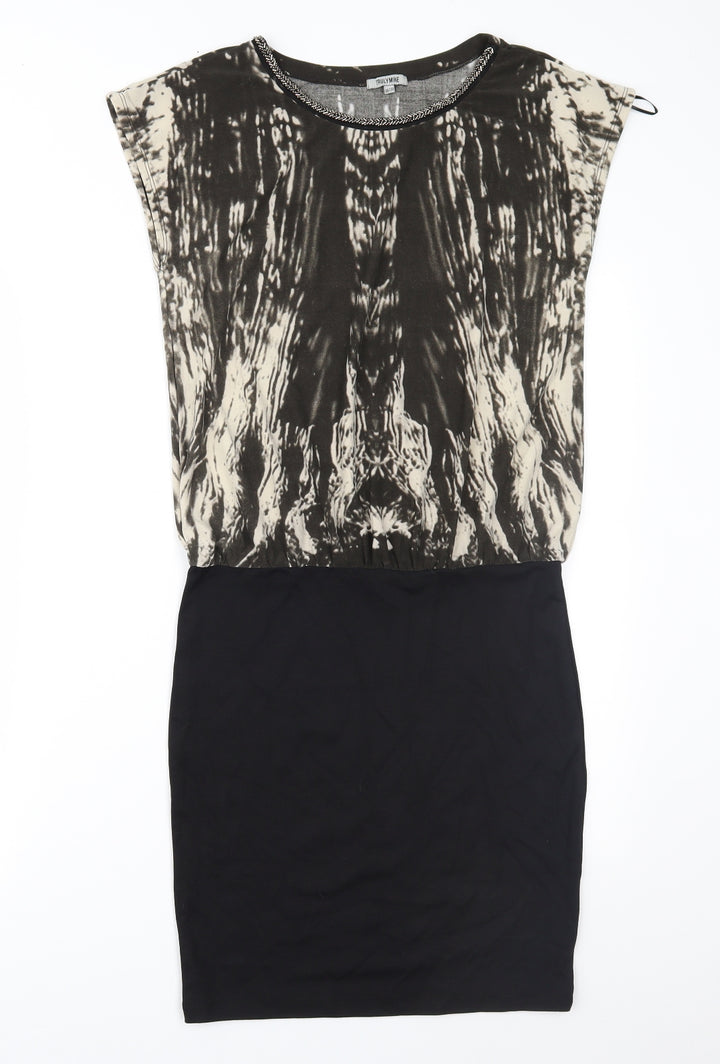 Truly Mine Womens Black Geometric  Shift  Size 8