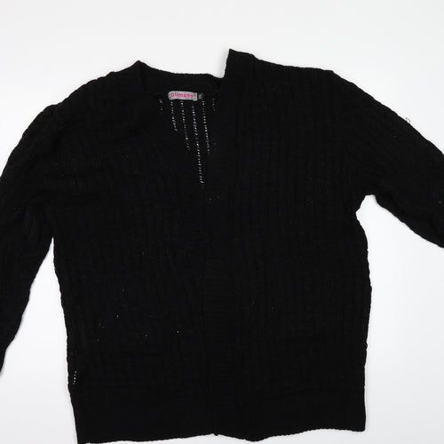Glimpse Womens Black   Cardigan Jumper Size 2XL