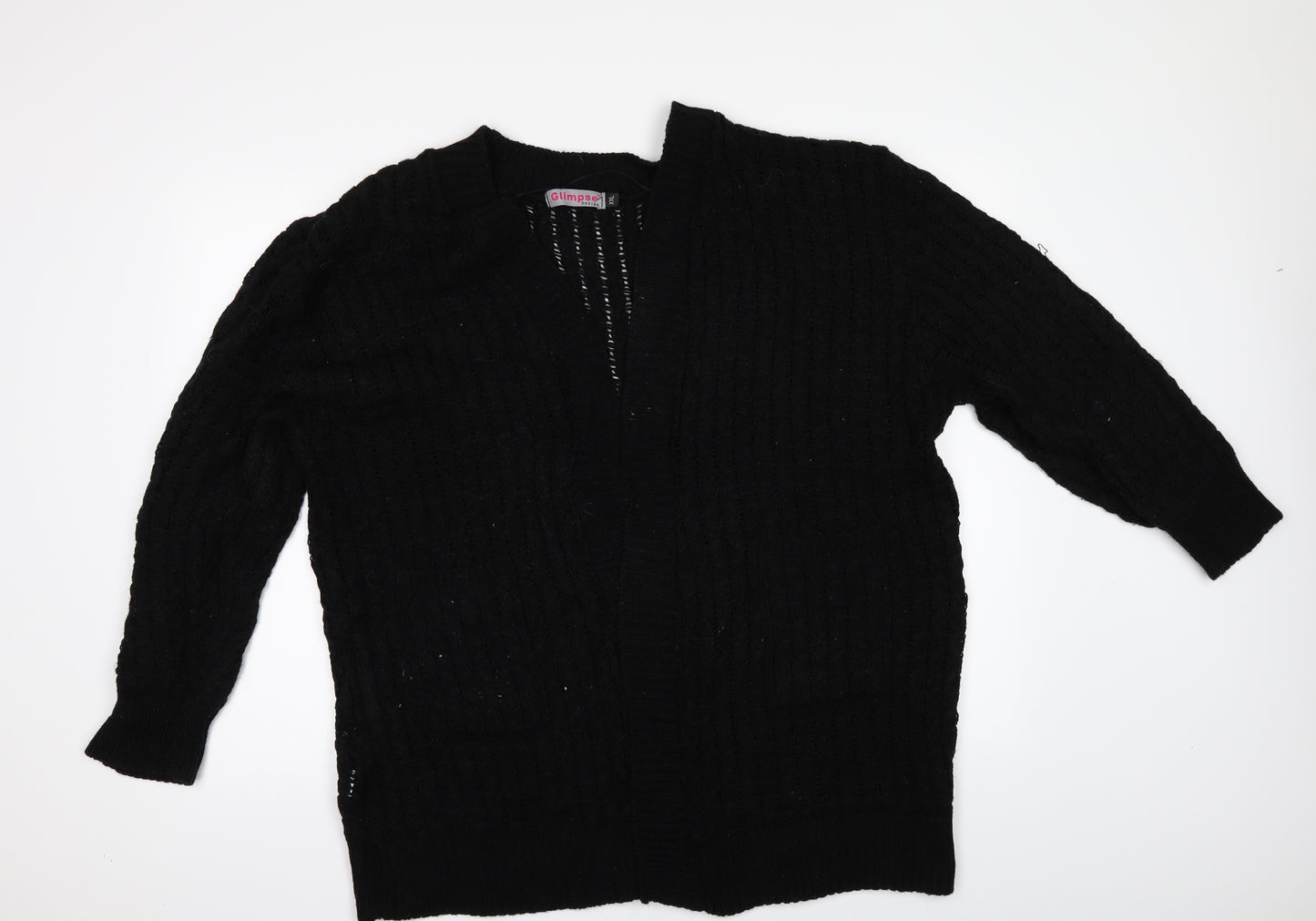 Glimpse Womens Black   Cardigan Jumper Size 2XL