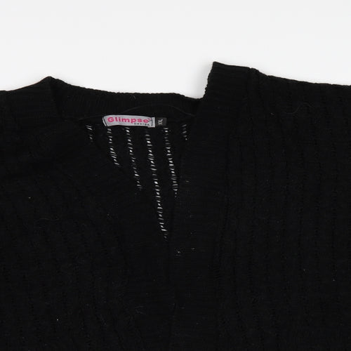 Glimpse Womens Black   Cardigan Jumper Size 2XL