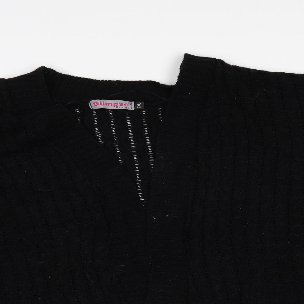 Glimpse Womens Black   Cardigan Jumper Size 2XL