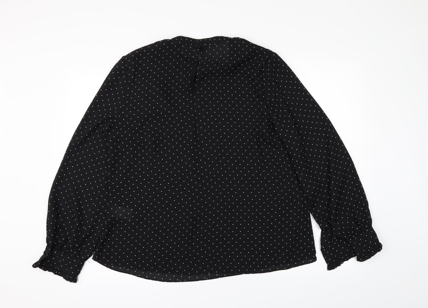 Peacocks Womens Black Polka Dot  Tunic Blouse Size 14