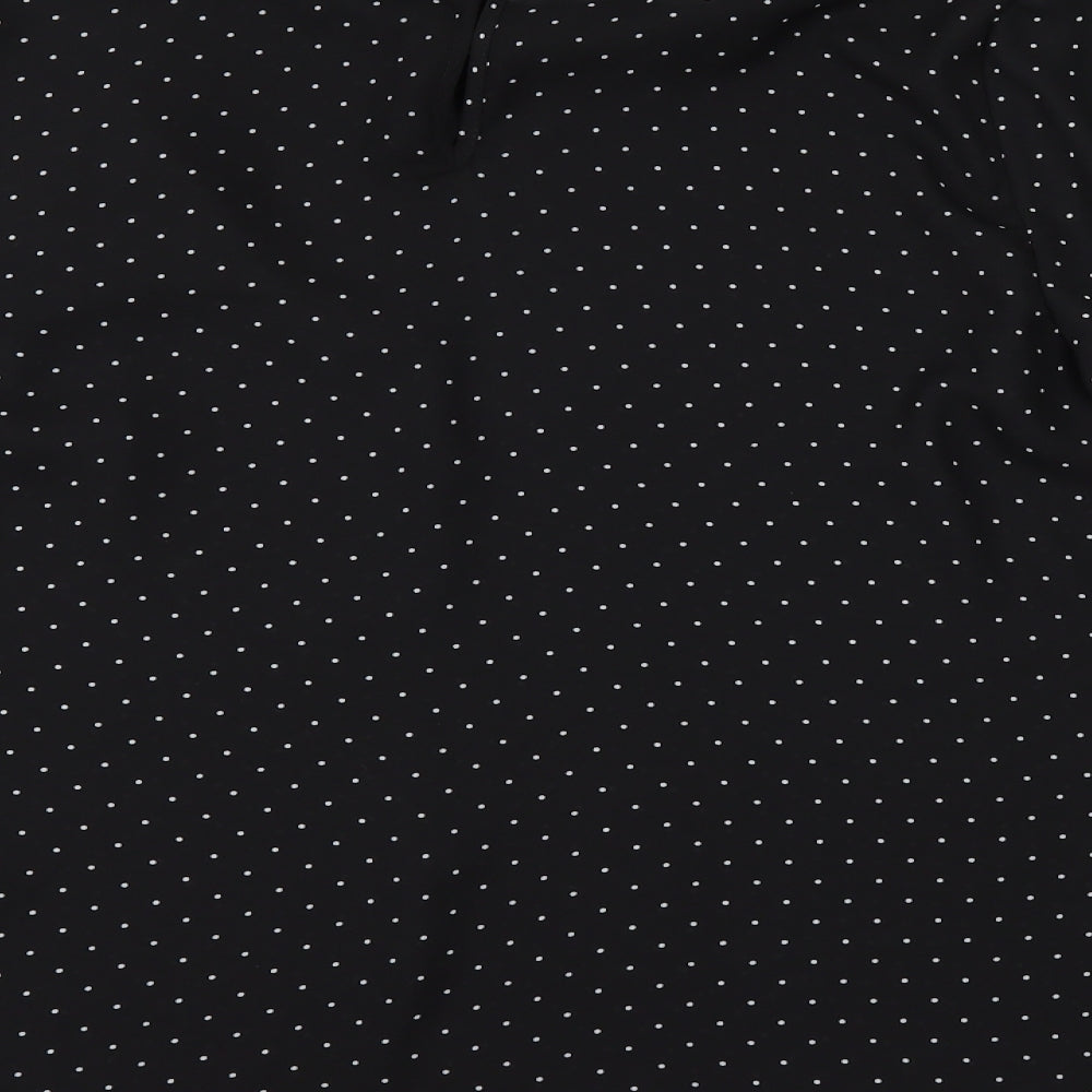 Peacocks Womens Black Polka Dot  Tunic Blouse Size 14