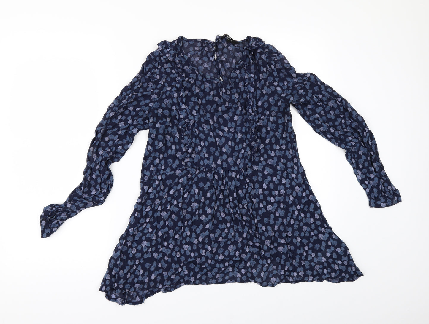 NEXT Womens Blue Floral  Tunic Blouse Size 8