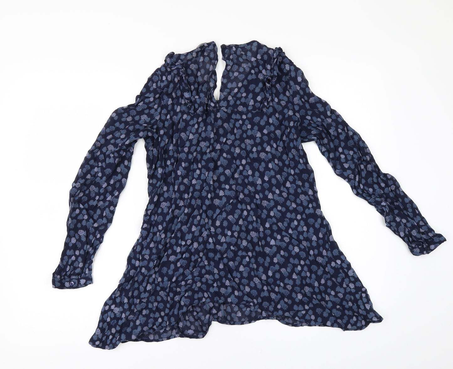NEXT Womens Blue Floral  Tunic Blouse Size 8