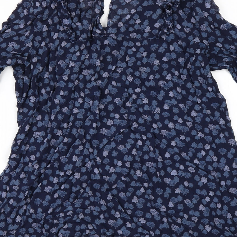 NEXT Womens Blue Floral  Tunic Blouse Size 8