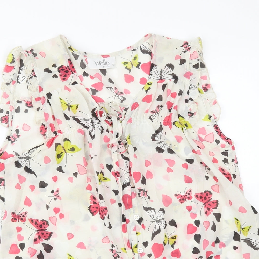 Wallis Womens Ivory Floral  Basic Blouse Size 12