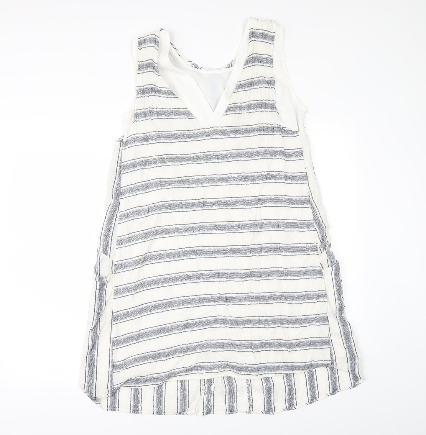 Zara Womens White Striped  A-Line  Size S