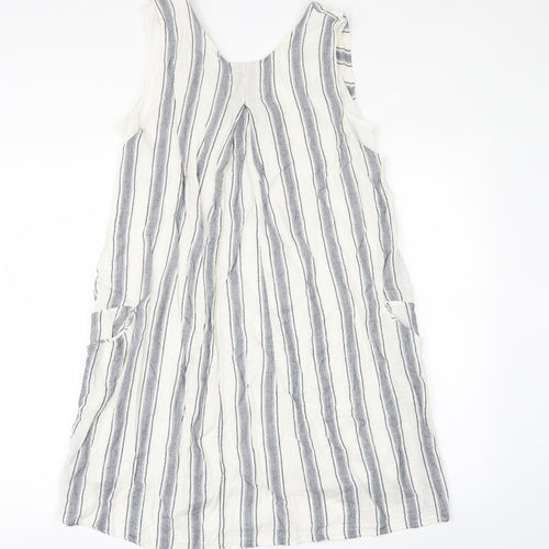 Zara Womens White Striped  A-Line  Size S