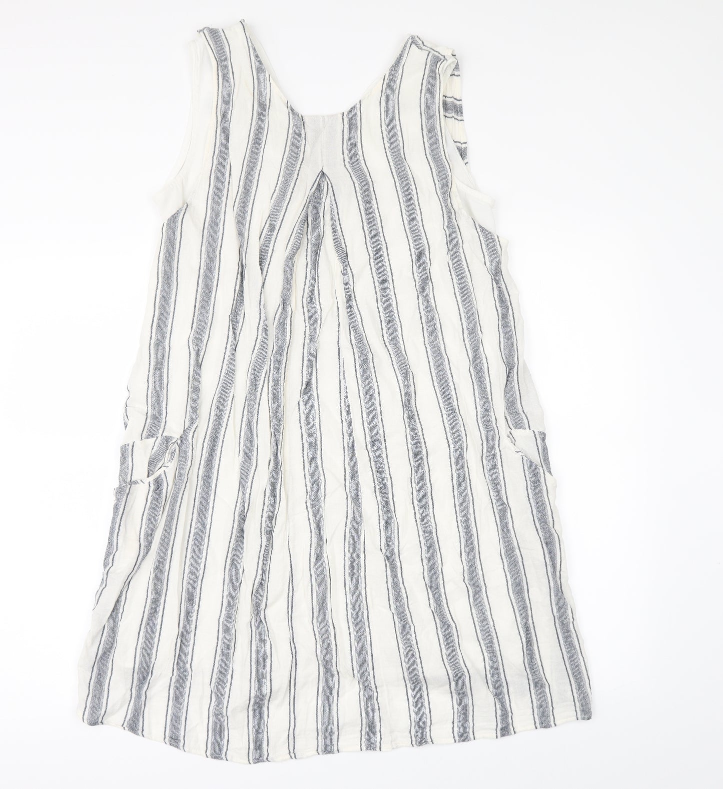 Zara Womens White Striped  A-Line  Size S