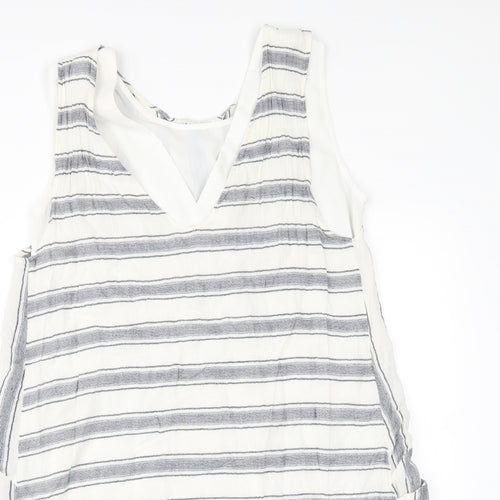 Zara Womens White Striped  A-Line  Size S