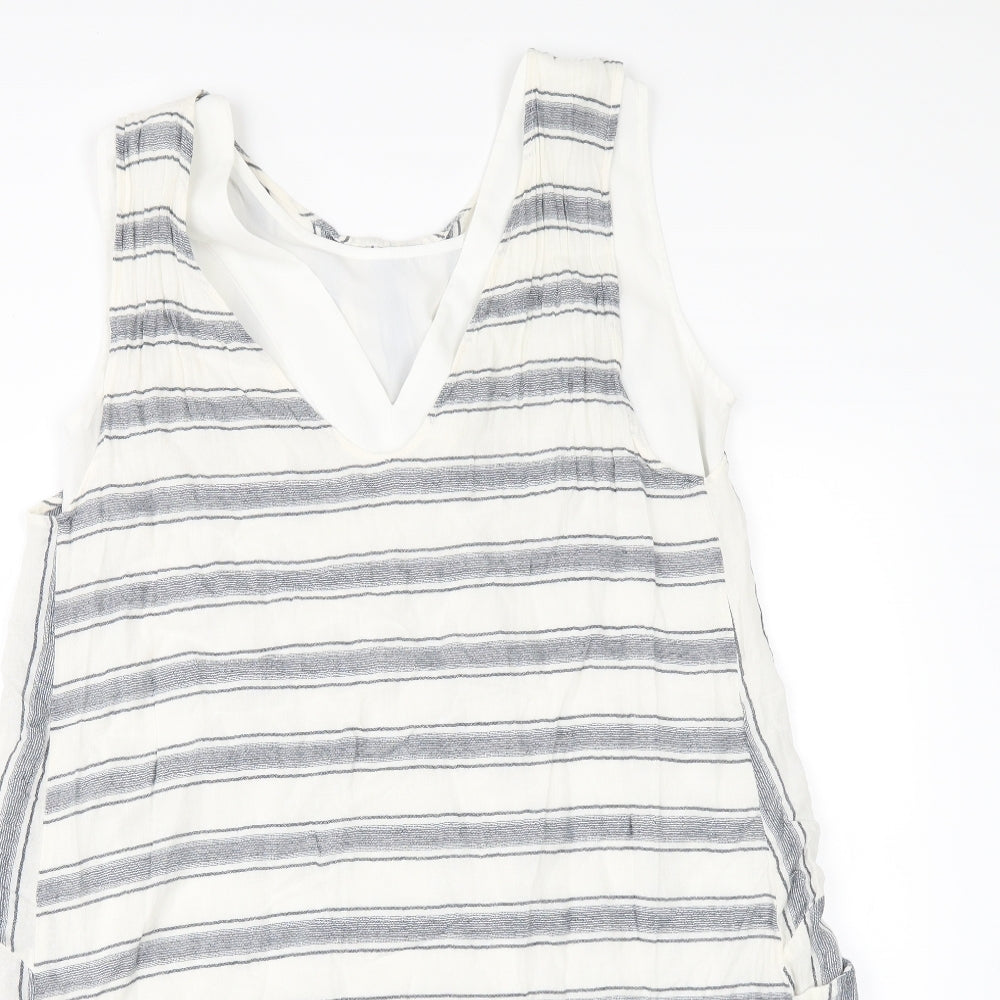 Zara Womens White Striped  A-Line  Size S