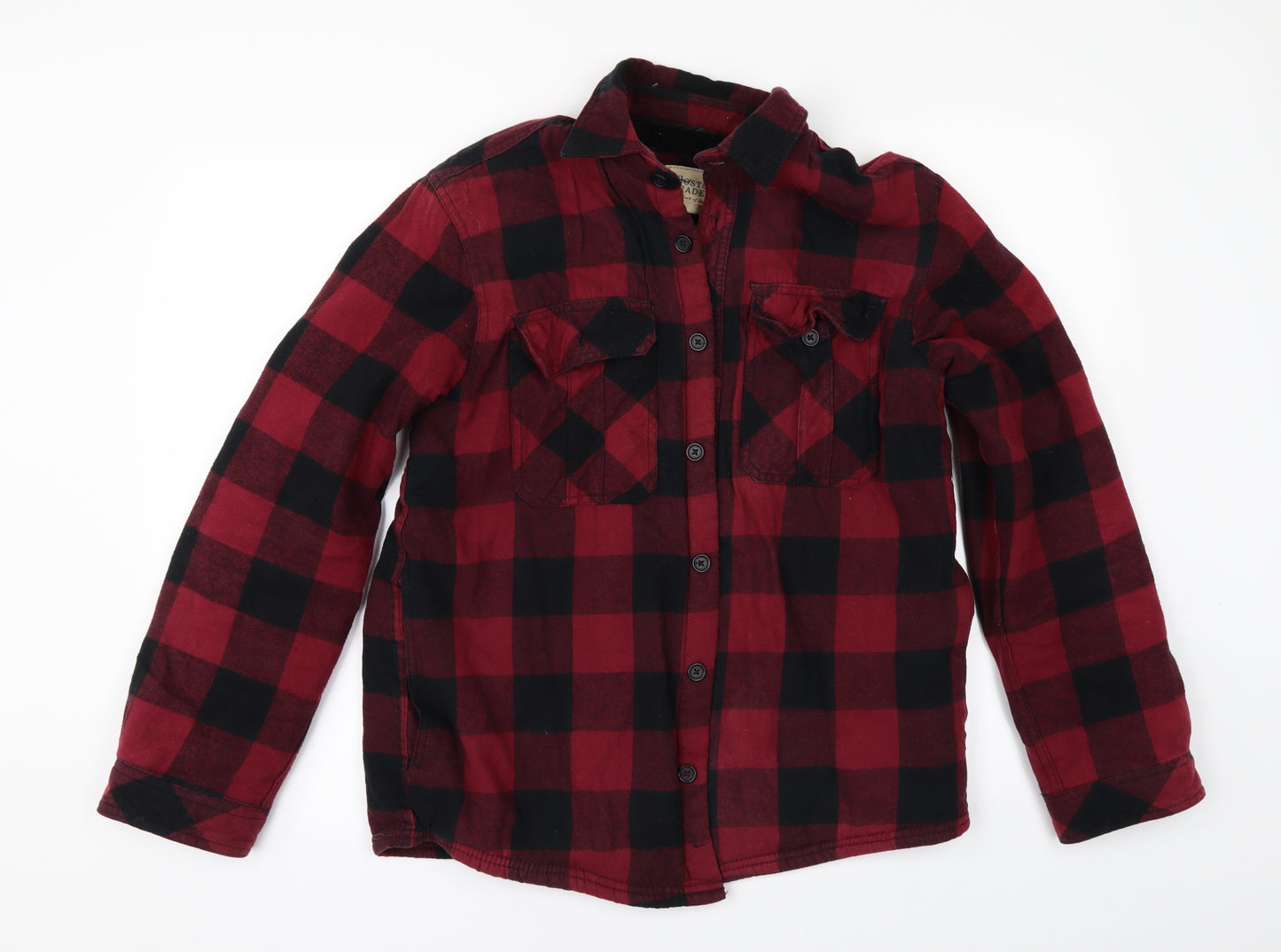 Boston Traders Mens Red Check   Button-Up Size M  - Fleece lined
