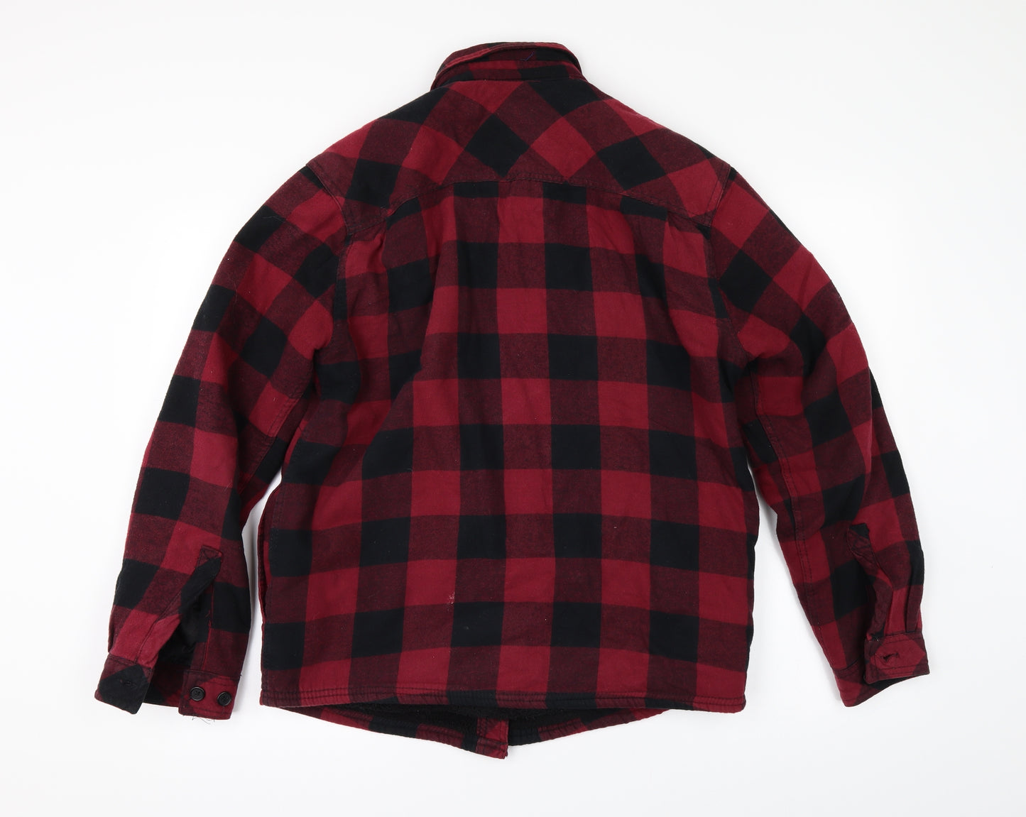 Boston Traders Mens Red Check   Button-Up Size M  - Fleece lined