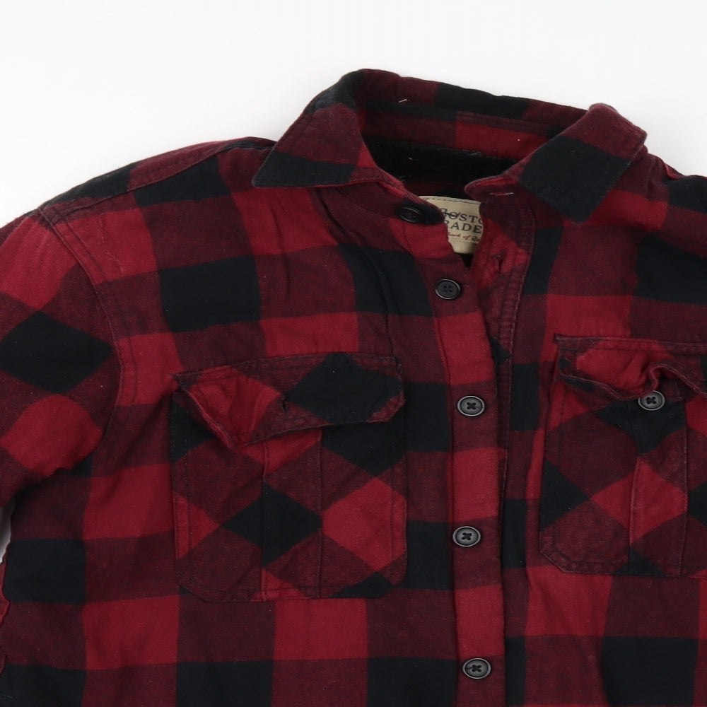 Boston Traders Mens Red Check   Button-Up Size M  - Fleece lined