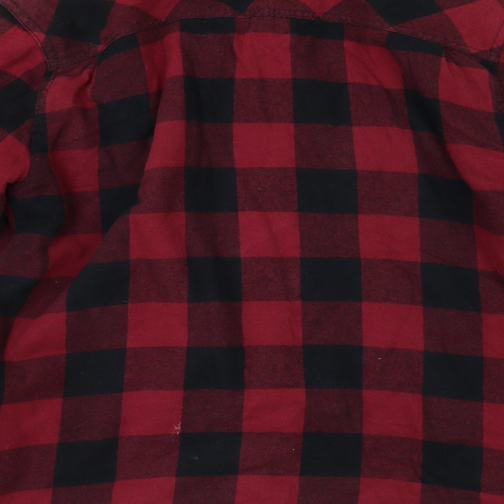 Boston Traders Mens Red Check   Button-Up Size M  - Fleece lined