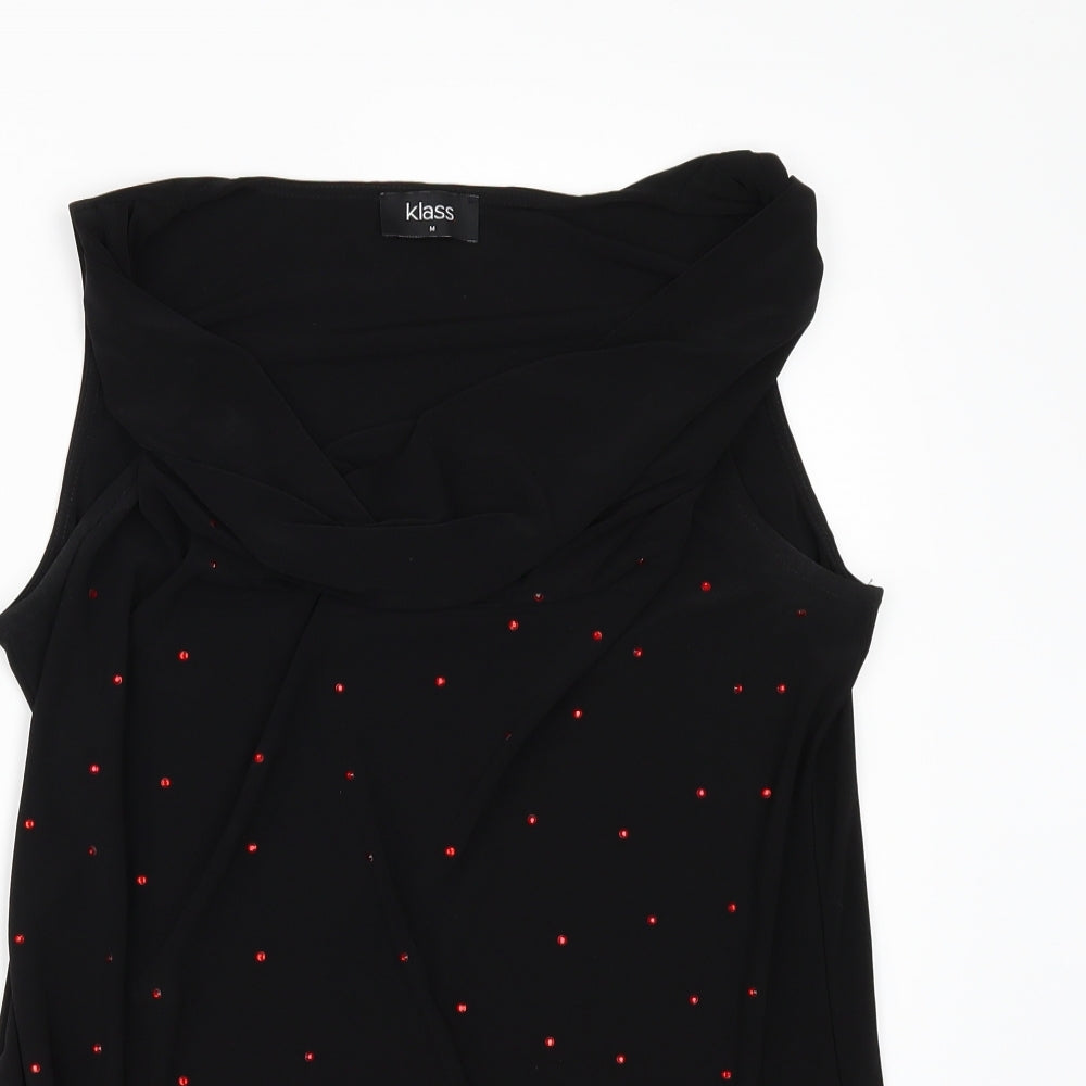 Klass Womens Black   Tunic Blouse Size M