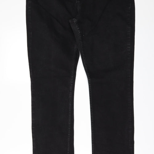 F&F Womens Black  Denim Tapered Jeans Size 12 L32 in
