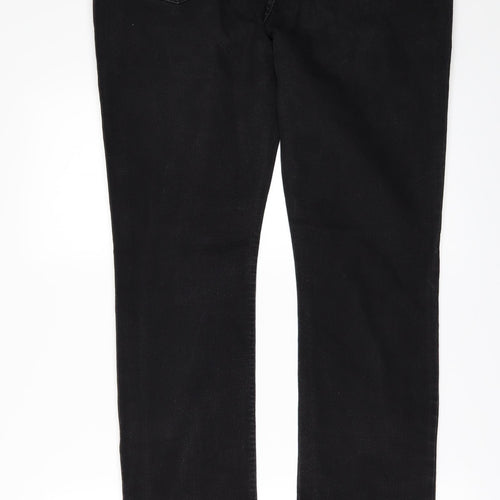 F&F Womens Black  Denim Tapered Jeans Size 12 L32 in