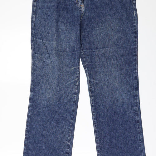 Marks and Spencer Womens Blue  Denim Wide-Leg Jeans Size 16 L31 in